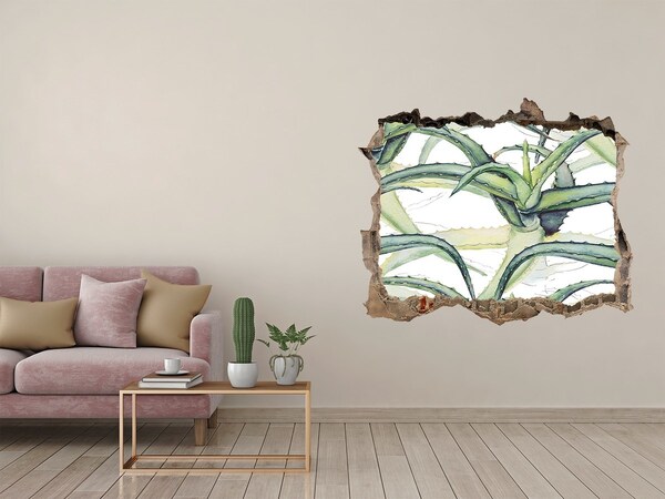 Fototapeta díra na zeď 3D Zelená oáza v betóne