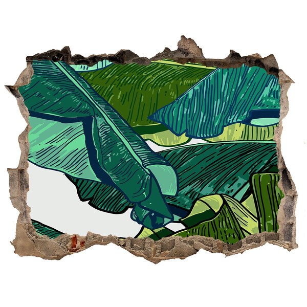 Fototapeta díra na zeď 3D Tropická záhrada s banánovými listami