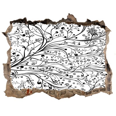 Díra 3D fototapeta nálepka Kvetinový vzor na stene