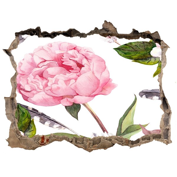 Samolepící nálepka na zeď Kvetinová nástenná maľba cez dieru v stene