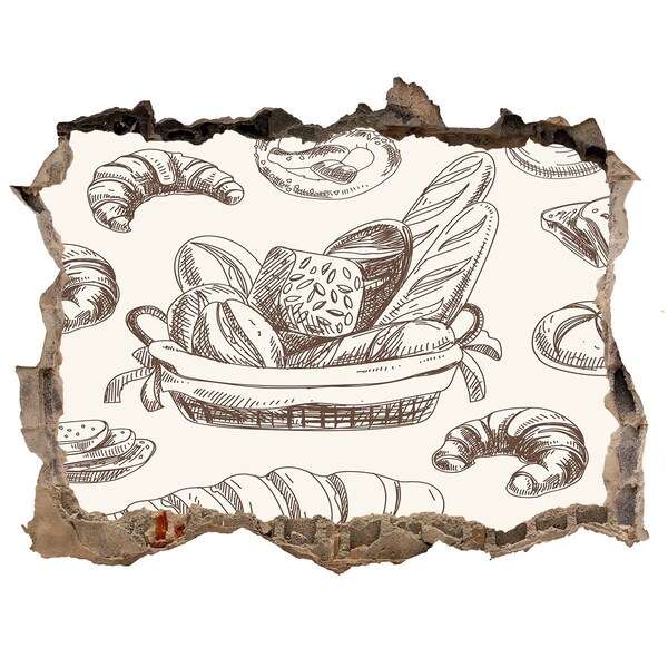 Samolepící díra na stěnu Košík s chlebom