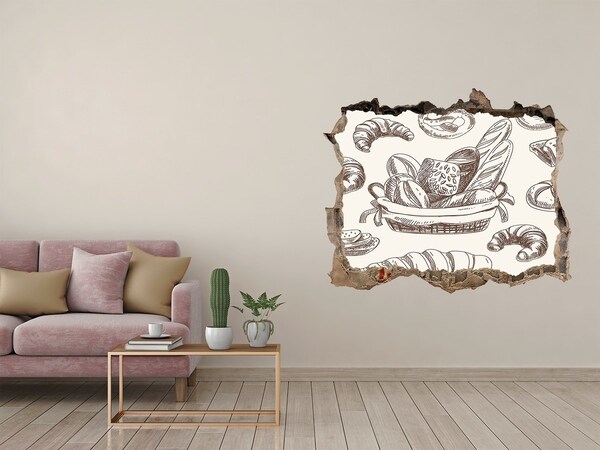 Samolepící díra na stěnu Košík s chlebom