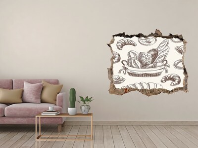 Samolepící díra na stěnu Košík s chlebom