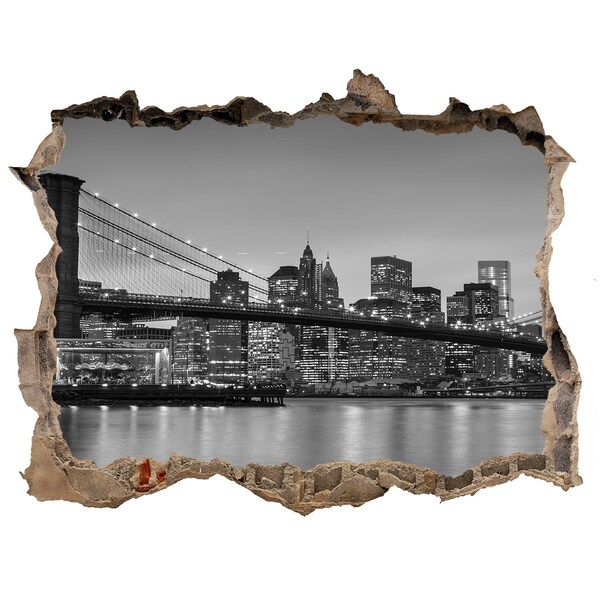 Samolepící díra na stěnu Pohľad na mesto v čiernobielej farbe