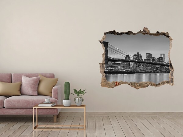 Samolepící díra na stěnu Pohľad na mesto v čiernobielej farbe