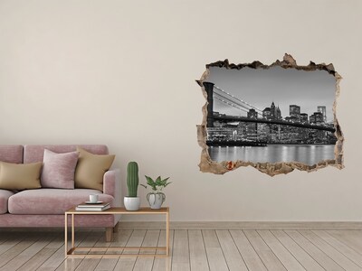 Samolepící díra na stěnu Pohľad na mesto v čiernobielej farbe