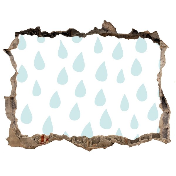Samolepící díra na stěnu Dažďové kvapky za múrom