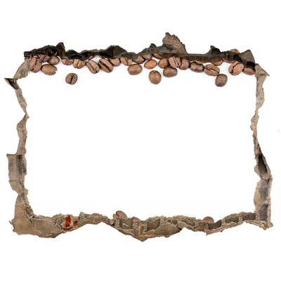 Nálepka 3D díra na zeď Rozbitá stena z kávových zŕn