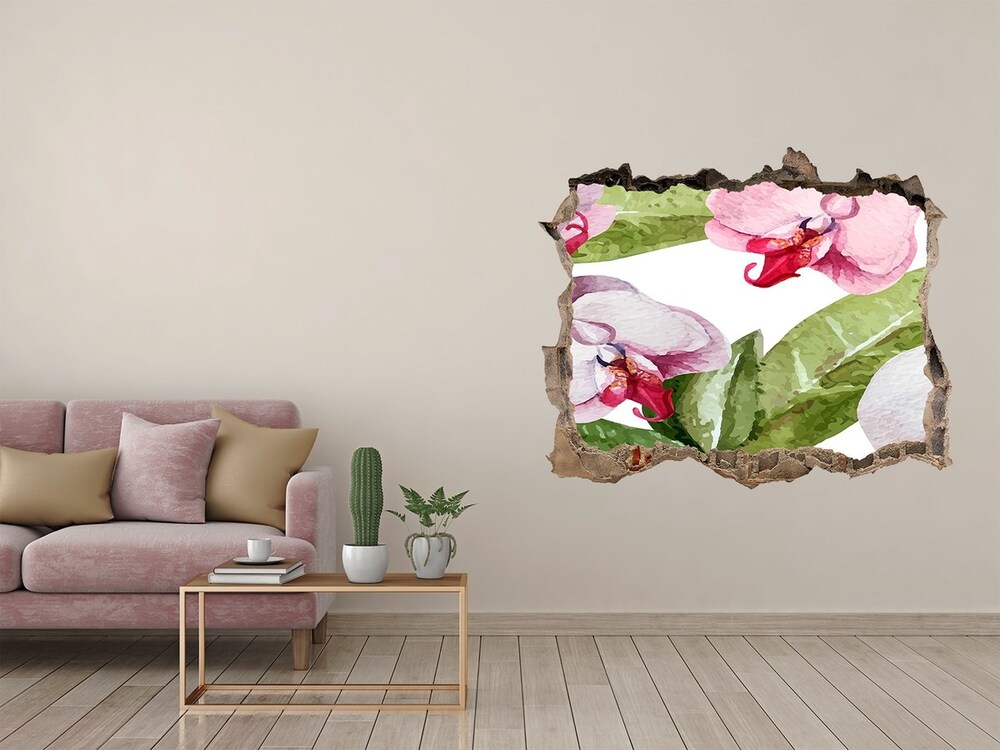 Nálepka díra na zeď Ružové orchidey