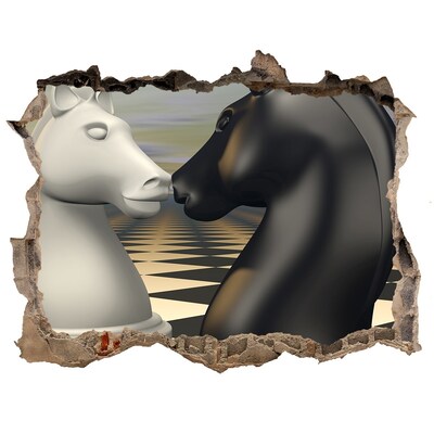 Samolepící díra na stěnu Šachová konfrontácia