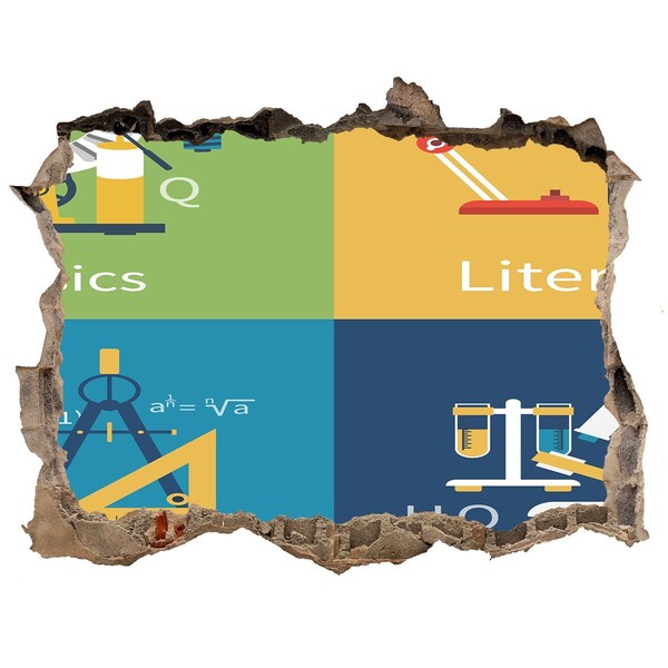 Díra 3D fototapeta nálepka Veda v praxi