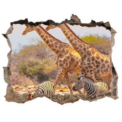 Díra 3D fototapeta nálepka Safari v Afrike