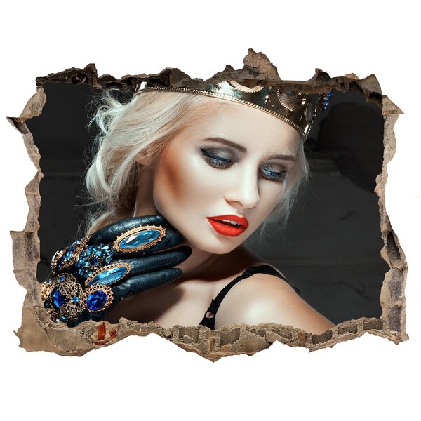 Nálepka 3D díra na zeď Princezná v ruinách