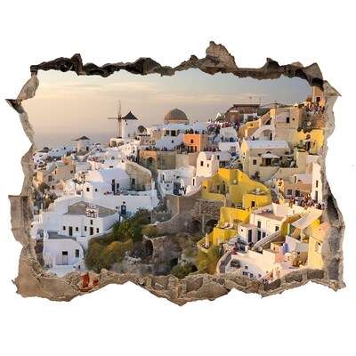 Foto fotografie díra na zeď Santorini v Grécku