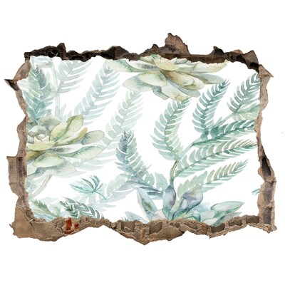 Nálepka 3D díra na zeď Zelená oáza v betóne