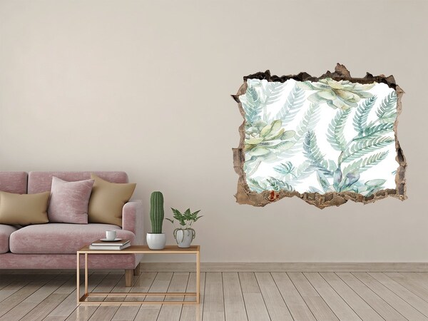 Nálepka 3D díra na zeď Zelená oáza v betóne