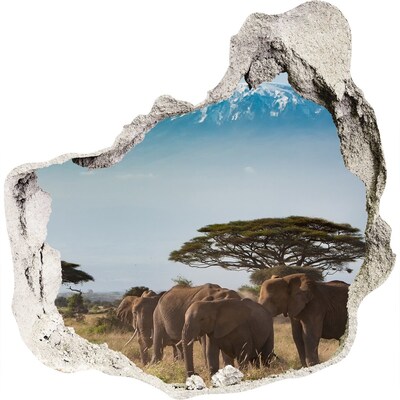 Samolepiaca diera nálepka Slony kilimandžáro