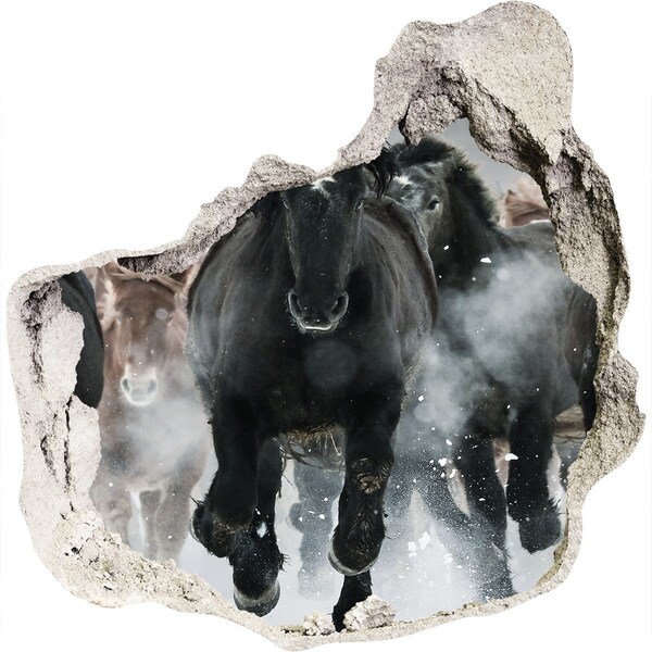 Samolepiaca diera na stenu Kone cválajúce cez múr