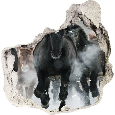 Samolepiaca diera na stenu Kone cválajúce cez múr