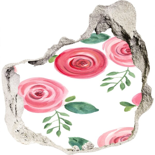 Fototapeta diera na stenu 3D Kvetinová diera v stene