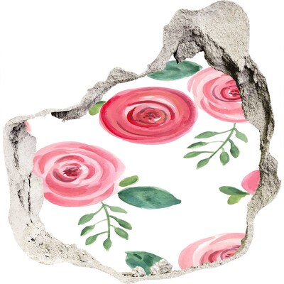 Fototapeta diera na stenu 3D Kvetinová diera v stene