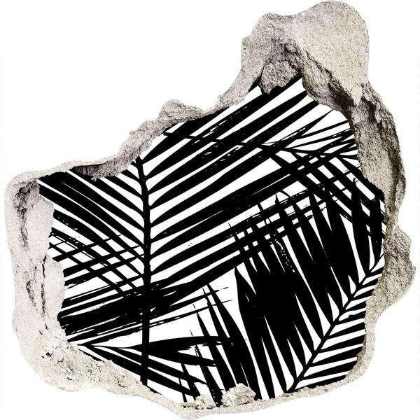 Samolepiaca diera na stenu Tropické listy v diere v stene