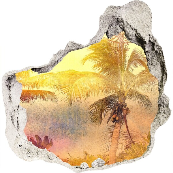 Fototapeta diera na stenu Tropická oáza za múrom