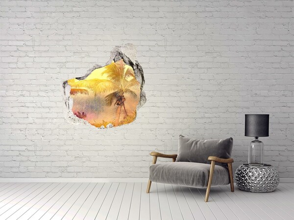 Fototapeta diera na stenu Tropická oáza za múrom