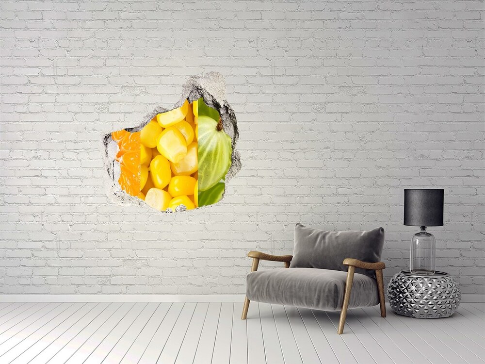 Fotoobraz diera na stenu nálepka Ovocie a zelenina
