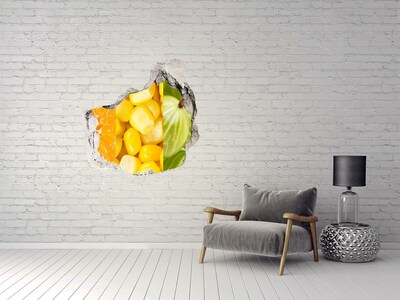 Fotoobraz diera na stenu nálepka Ovocie a zelenina