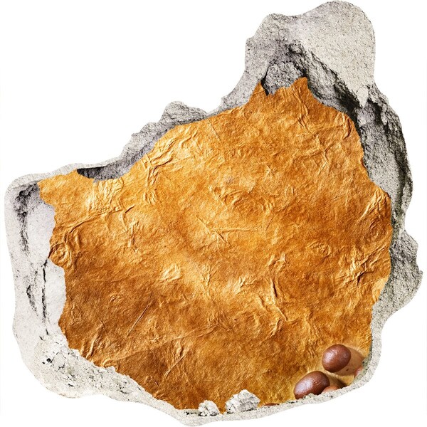 Nálepka 3D diera Zlatá diera v stene