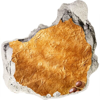 Nálepka 3D diera Zlatá diera v stene