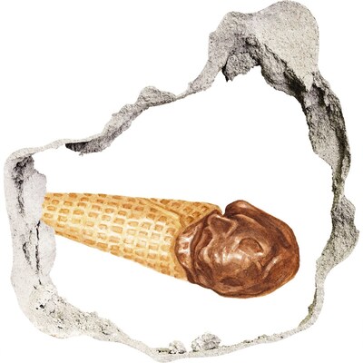 Nálepka fototapeta 3D výhľad Ľadová diera v stene