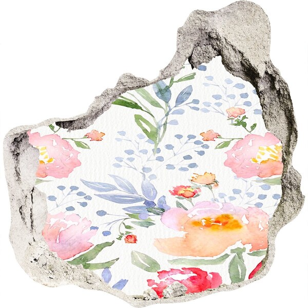 Nálepka 3D diera Kvetinová nástenná maľba na poškodenej stene