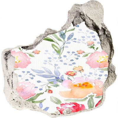 Nálepka 3D diera Kvetinová nástenná maľba na poškodenej stene