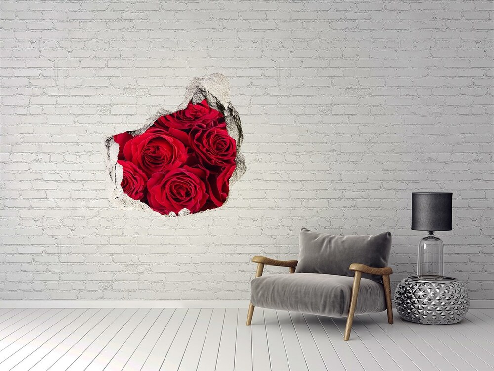 Nálepka 3D diera Ruže