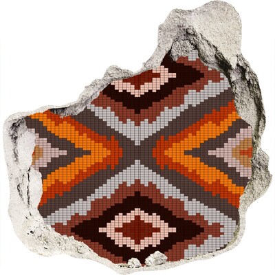 Diera 3D v stene na stenu Mozaikové vzory v zemitých farbách