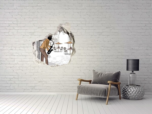 Nálepka 3D diera na stenu Hudobná kaviareň v Paríži