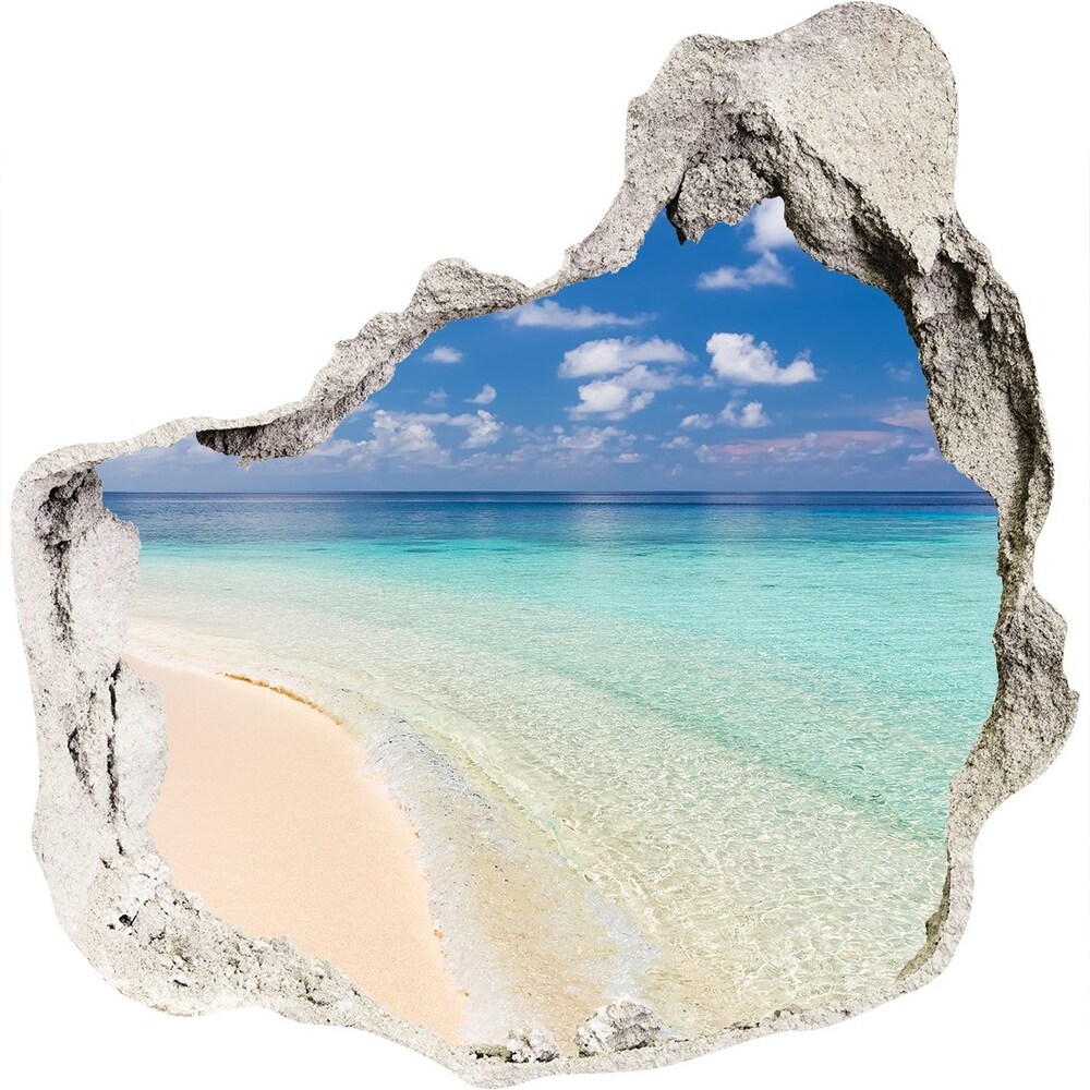 Nálepka 3D diera Pláž na maldivách