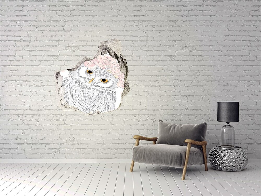 Nálepka fototapeta 3D na stenu Owl v veniec