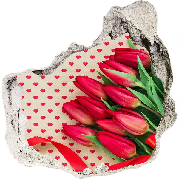 Fototapeta diera na stenu 3D Tulipány v srdciach