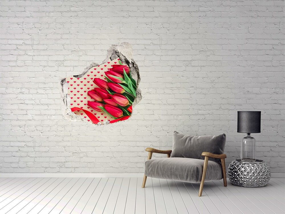 Fototapeta diera na stenu 3D Tulipány srdce