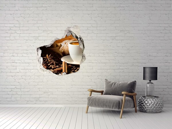 Diera 3D fototapety nálepka Káva a čerstvý chlieb