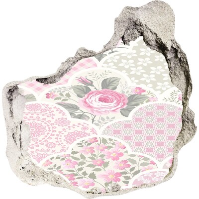 Fototapeta diera na stenu 3D Kvetinový vzor s dierou v stene