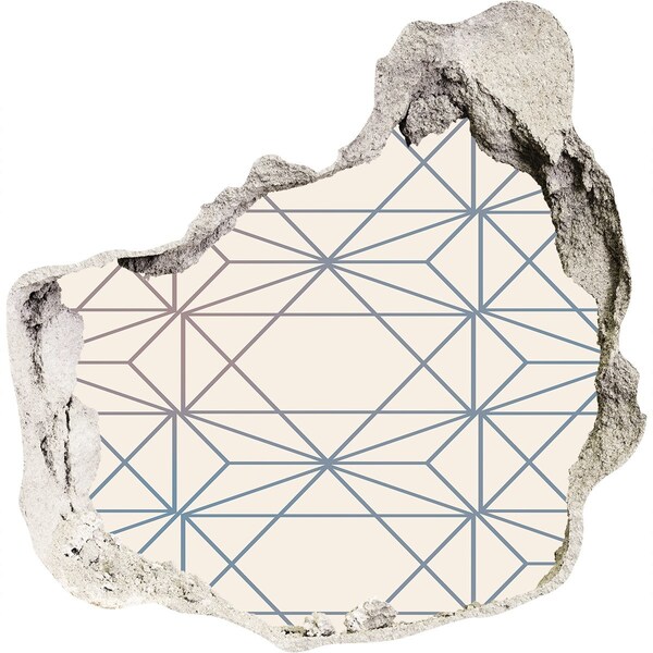Samolepiaca nálepka na stenu Geometrický vzor cez dieru v stene