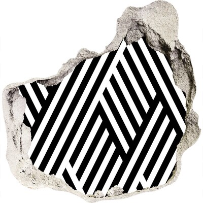 Nálepka 3D diera na stenu Geometrické vzory v diere v stene