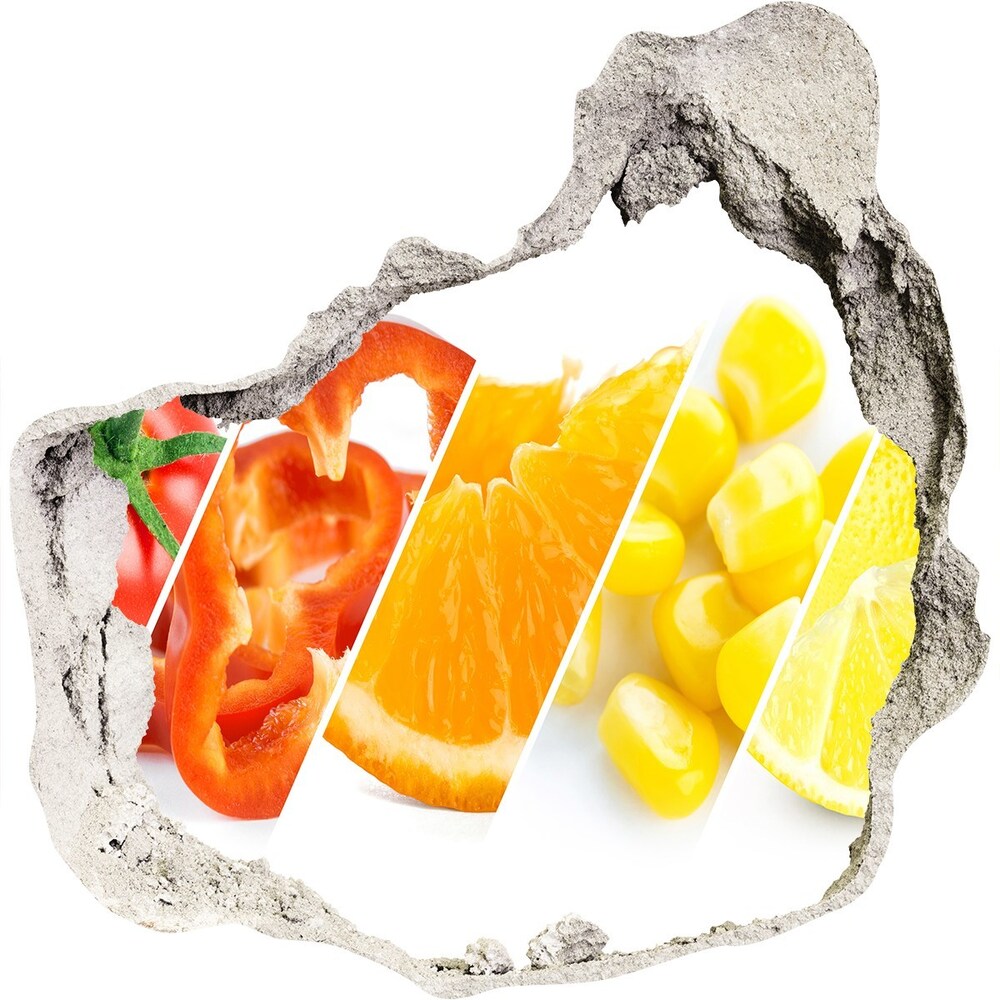 Fototapeta diera na stenu 3D Ovocie a zelenina
