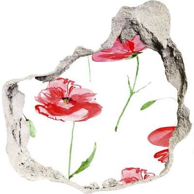 Fototapeta diera na stenu 3D Kvetinová diera v stene