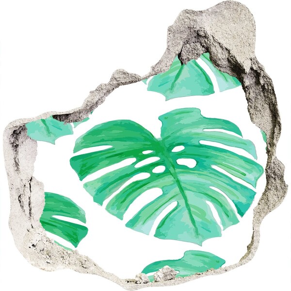 Díra 3D ve zdi nálepka Zelená džungľa za múrom