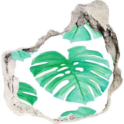 Díra 3D ve zdi nálepka Zelená džungľa za múrom